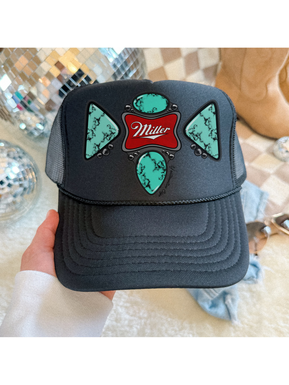 Turquoise & Beer Trucker